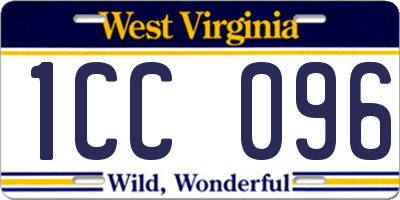 WV license plate 1CC096