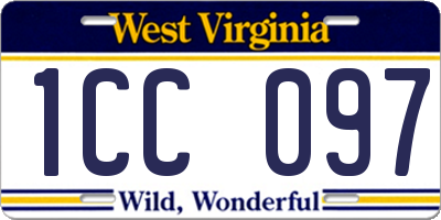 WV license plate 1CC097