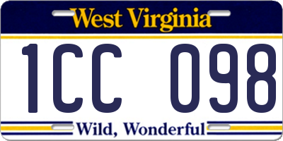 WV license plate 1CC098