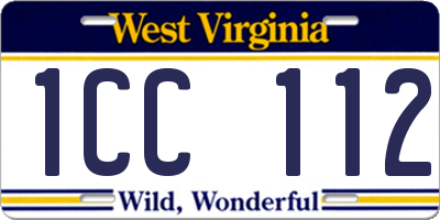 WV license plate 1CC112