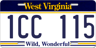 WV license plate 1CC115
