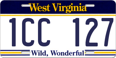 WV license plate 1CC127