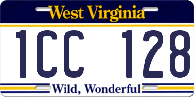 WV license plate 1CC128