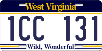 WV license plate 1CC131