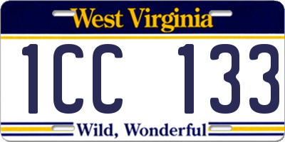 WV license plate 1CC133