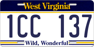 WV license plate 1CC137