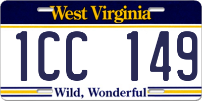 WV license plate 1CC149