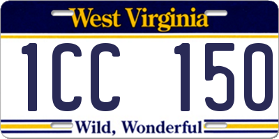 WV license plate 1CC150