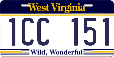 WV license plate 1CC151