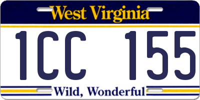 WV license plate 1CC155