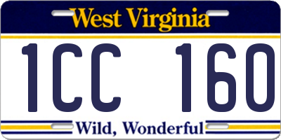 WV license plate 1CC160