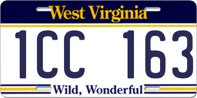 WV license plate 1CC163