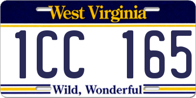 WV license plate 1CC165