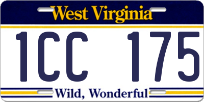 WV license plate 1CC175