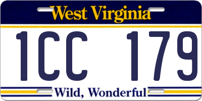 WV license plate 1CC179