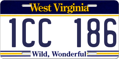 WV license plate 1CC186