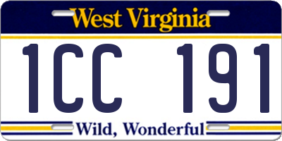 WV license plate 1CC191