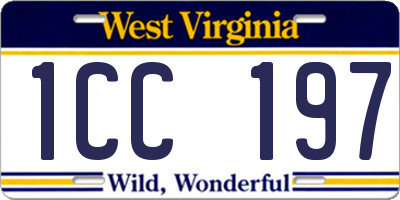 WV license plate 1CC197