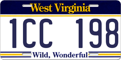 WV license plate 1CC198