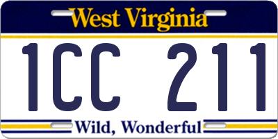 WV license plate 1CC211