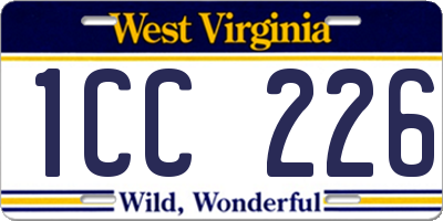 WV license plate 1CC226