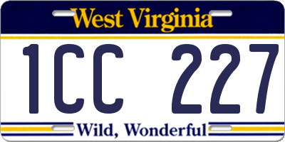 WV license plate 1CC227