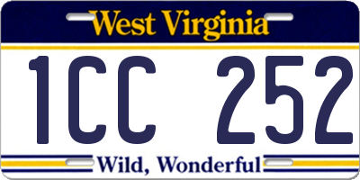 WV license plate 1CC252