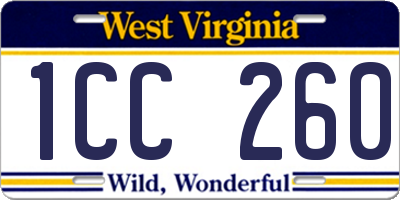 WV license plate 1CC260