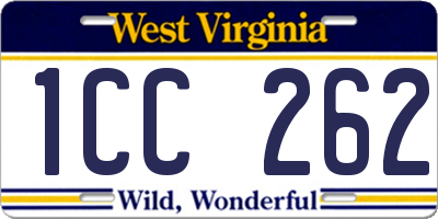 WV license plate 1CC262