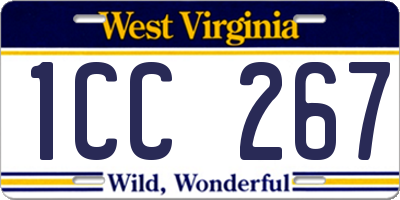 WV license plate 1CC267