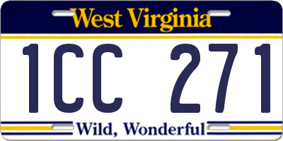WV license plate 1CC271