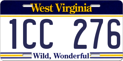 WV license plate 1CC276