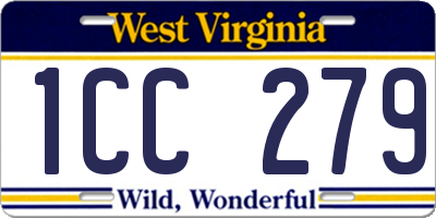 WV license plate 1CC279