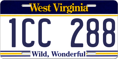 WV license plate 1CC288