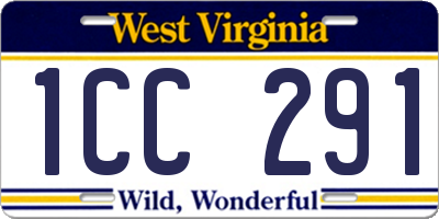 WV license plate 1CC291