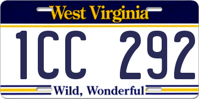 WV license plate 1CC292