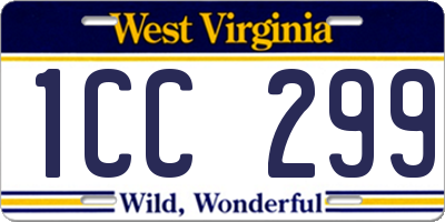 WV license plate 1CC299