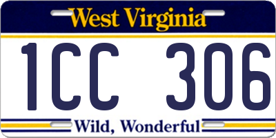 WV license plate 1CC306