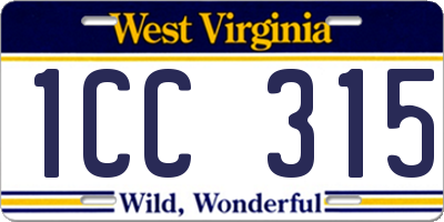 WV license plate 1CC315