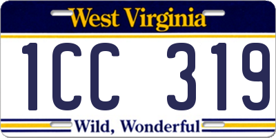 WV license plate 1CC319