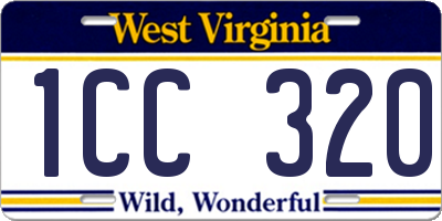 WV license plate 1CC320