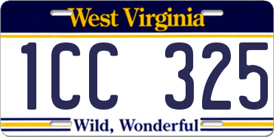 WV license plate 1CC325