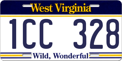 WV license plate 1CC328