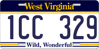 WV license plate 1CC329