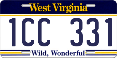 WV license plate 1CC331