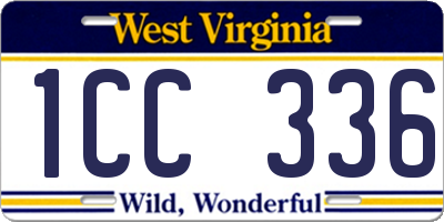 WV license plate 1CC336