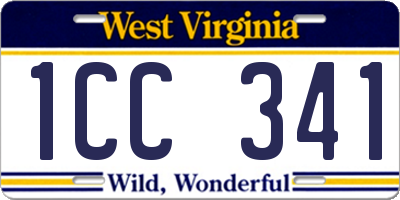 WV license plate 1CC341