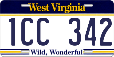WV license plate 1CC342