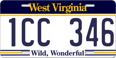 WV license plate 1CC346