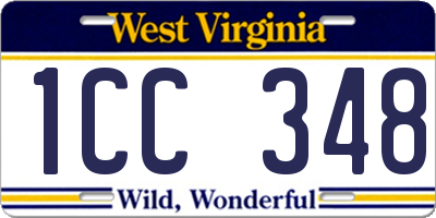 WV license plate 1CC348